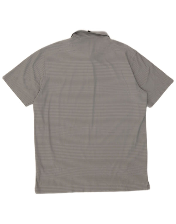 Męska koszulka polo Puma XL, szara, poliestrowa w prążki