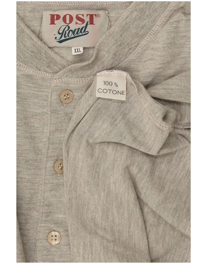 T-shirt męski w stylu vintage, 2XL, szara bawełna w plamki