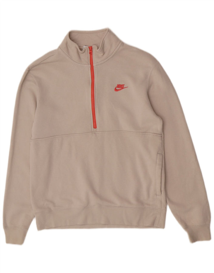 Męska bluza z zamkiem błyskawicznym Nike, średnia, biała, bawełniana
