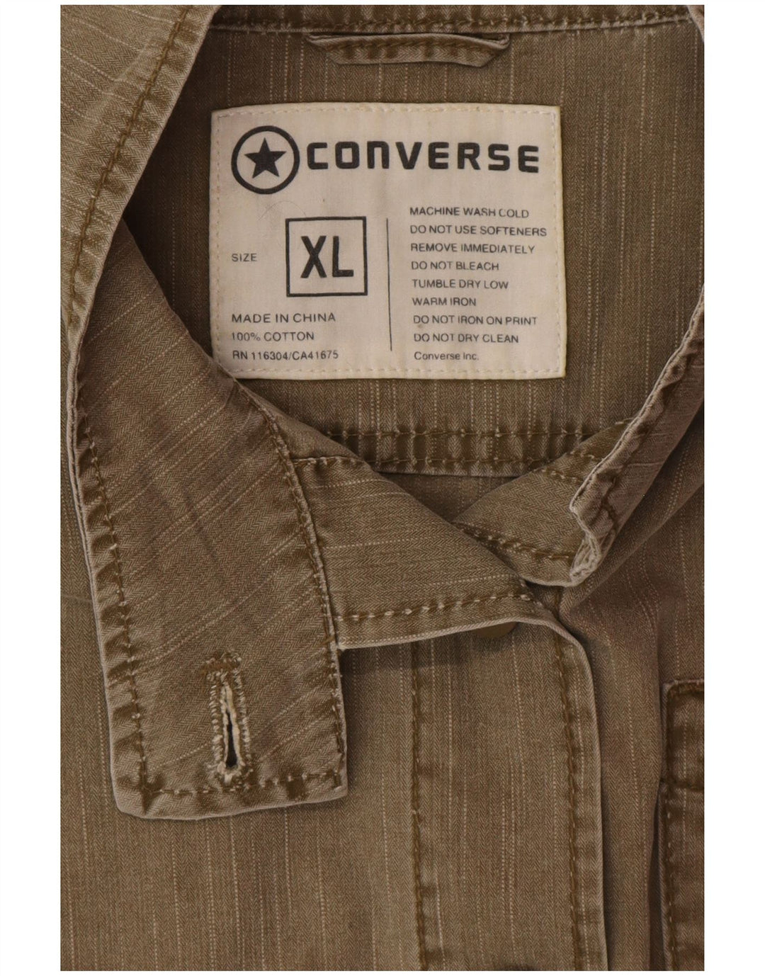 CONVERSE Damska kurtka użytkowa UK 18 XL, bawełniana khaki