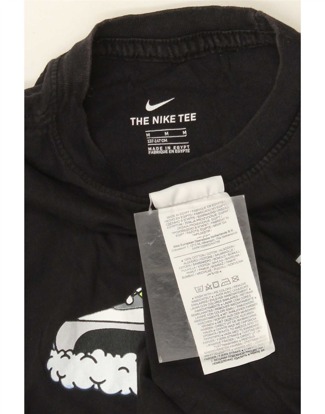 Chłopięcy T-shirt z grafiką Nike na 10-11 lat, średni czarny, bawełniany