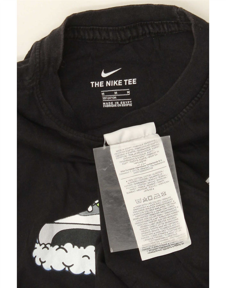 Chłopięcy T-shirt z grafiką Nike na 10-11 lat, średni czarny, bawełniany