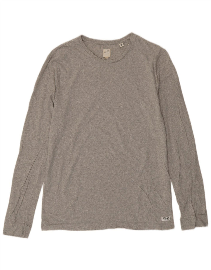 Męski top JACK WILLS z długim rękawem, średnioszary, bawełniany