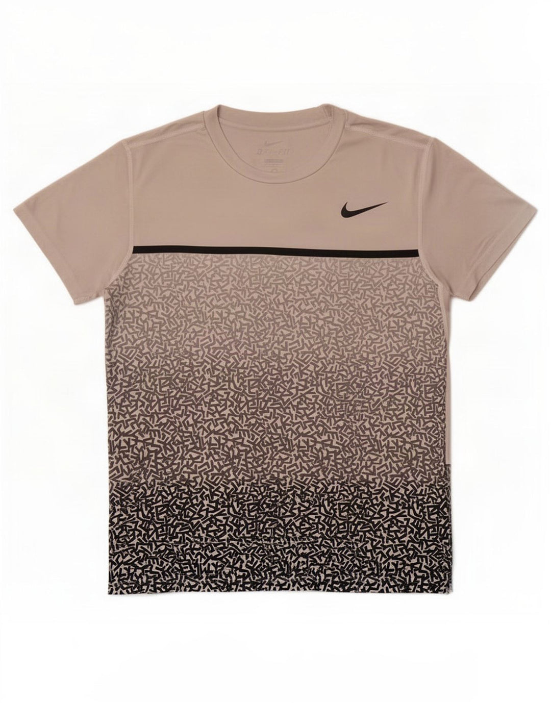 Męski T-shirt Nike Dri Fit z grafiką, średnioszary, geometryczny poliester