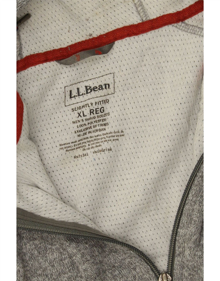 Męski sweter z kapturem i zamkiem błyskawicznym L.L.Bean XL, szary poliester
