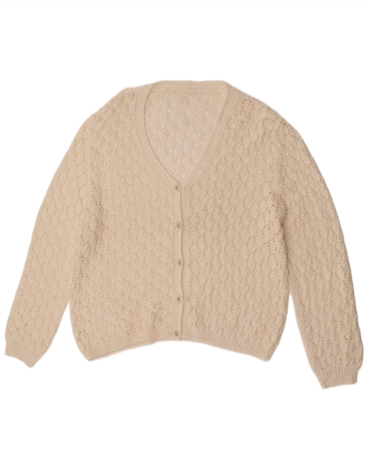 Sweter damski w stylu vintage, brytyjski 18 XL, biały
