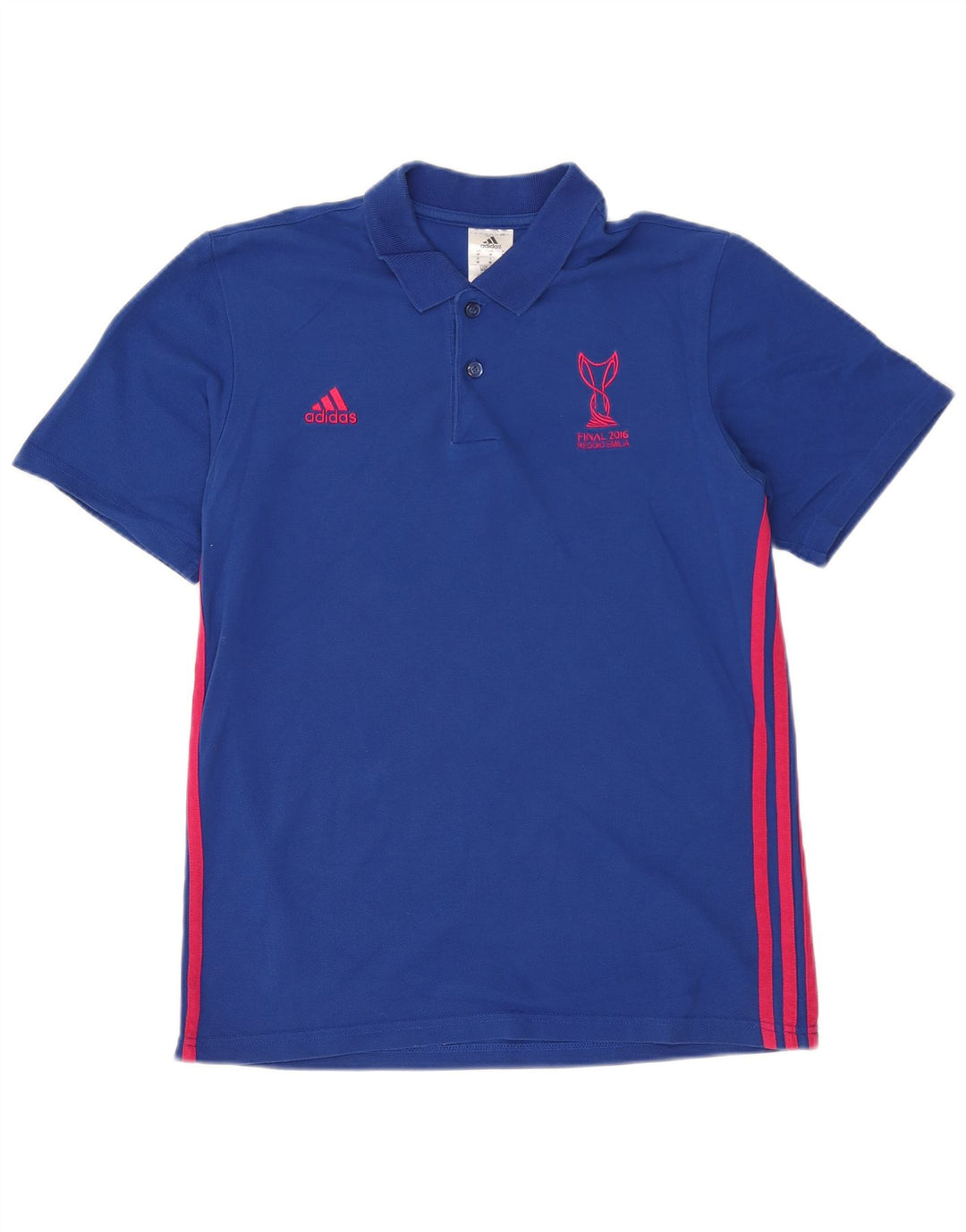 Męska koszulka polo Adidas Graphic Medium Blue Cotton