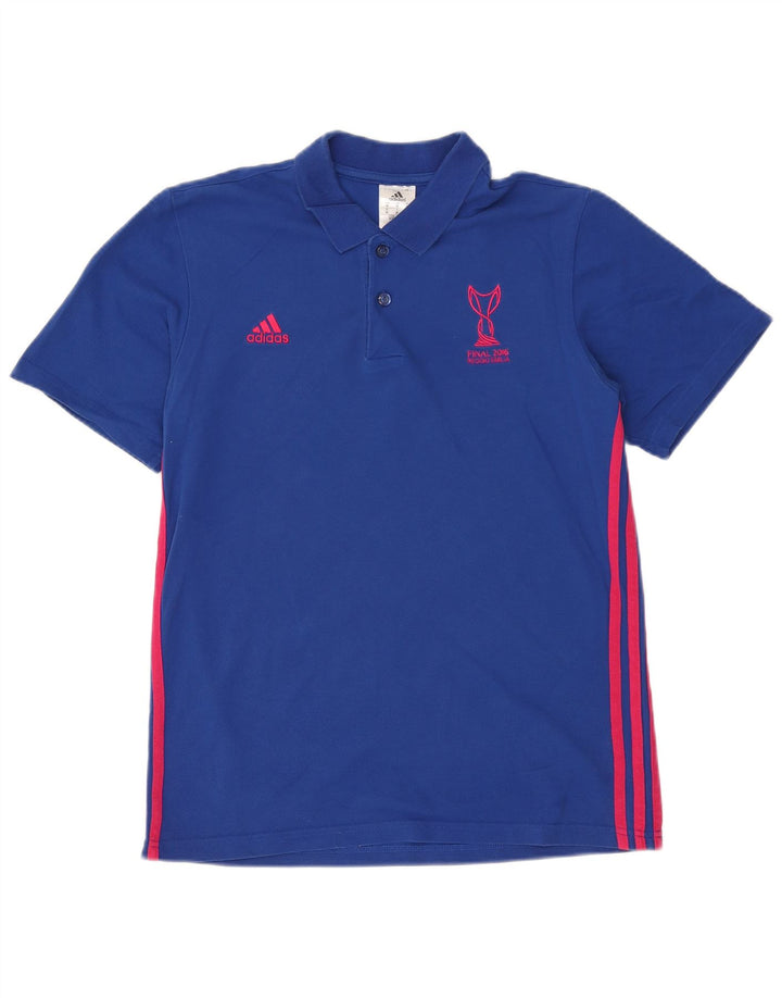 Męska koszulka polo Adidas Graphic Medium Blue Cotton
