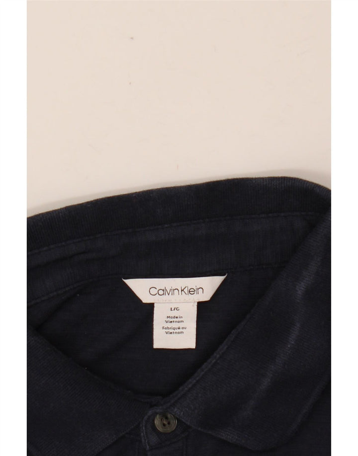 Męska koszulka polo CALVIN KLEIN, duża, szara, z blokami kolorów