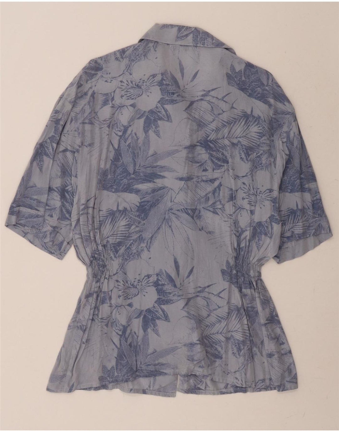 VINTAGE Womens Abstract Pattern Short Sleeve Shirt Blouse IT 48 XL Blue Vintage Vintage and Second-Hand Vintage from Messina Hembry 