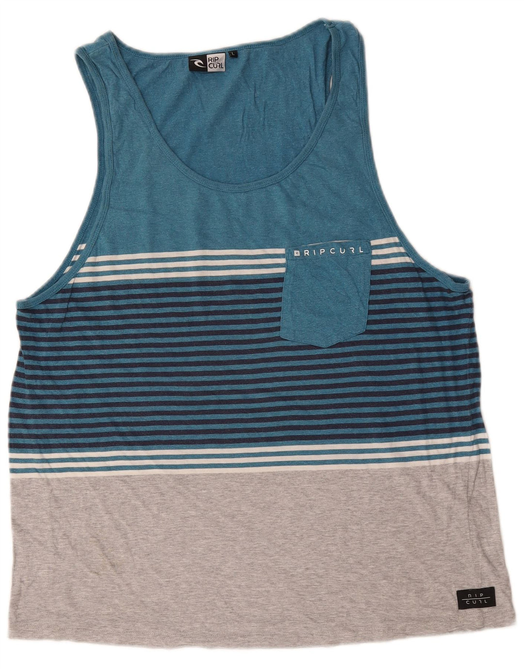 Damska kamizelka Rip Curl Top UK 16, duża, niebieska bawełna w paski