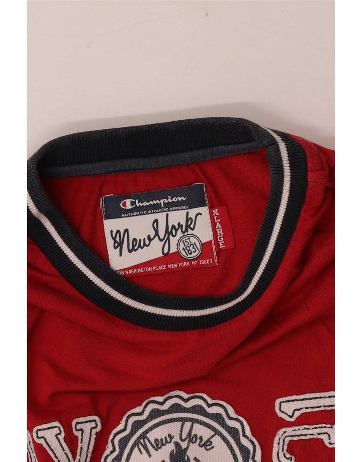 Męski T-shirt Champion z grafiką Top XL w kolorze czerwonym