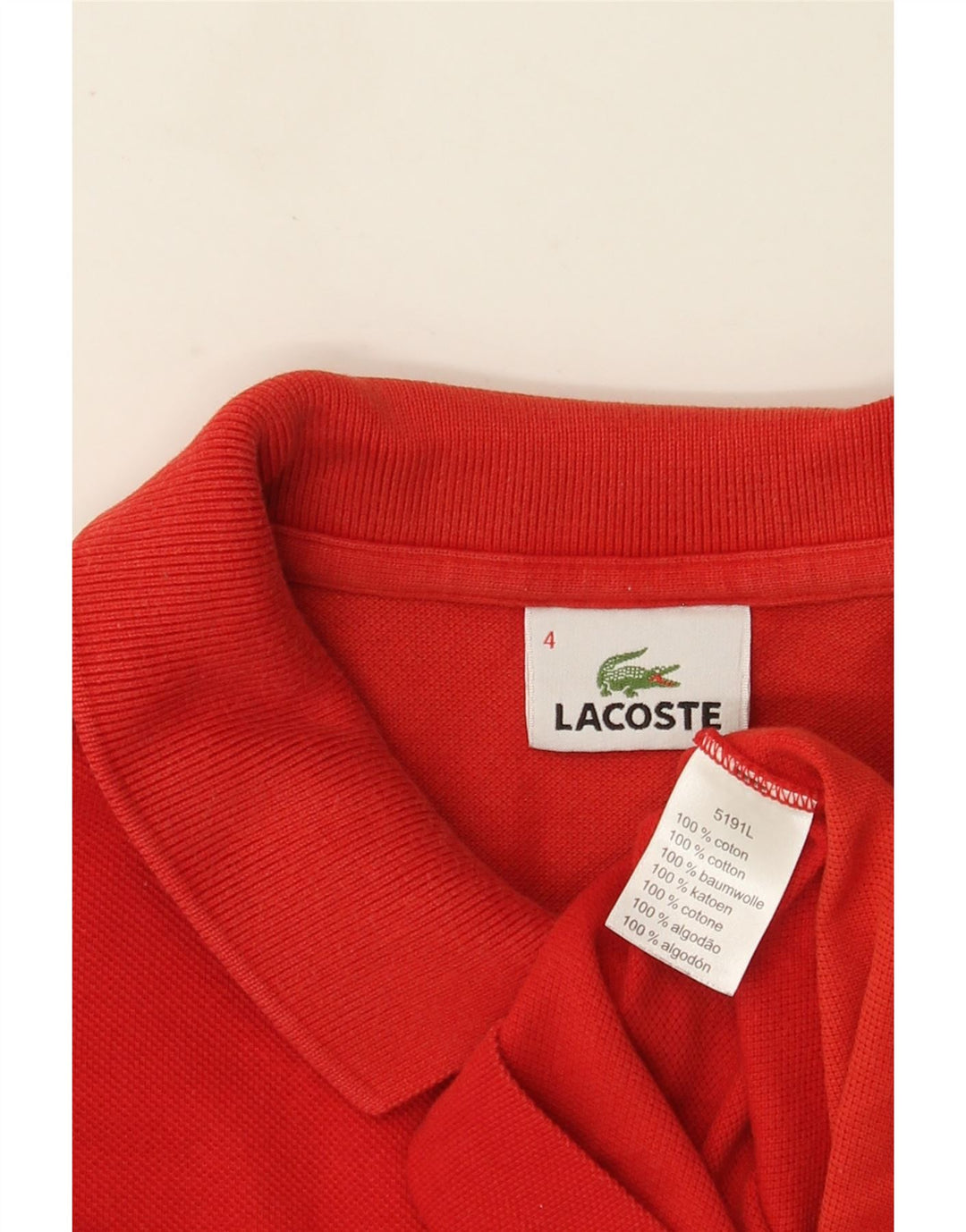 Męska koszulka polo Lacoste, rozmiar 4, średnia czerwona, bawełniana