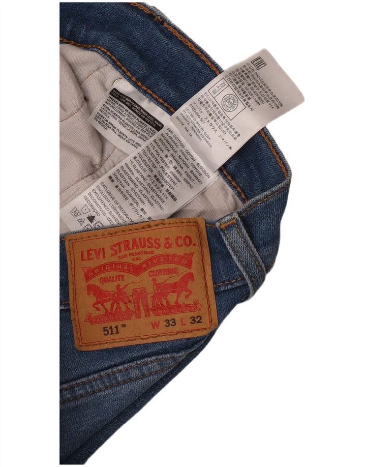 Męskie jeansy Levi's 511 Slim W33 L32 Niebieskie bawełniane