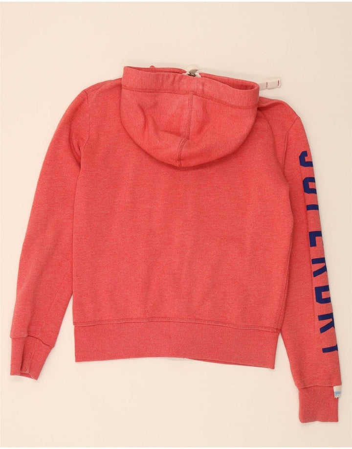 SUPERDRY Mens Graphic Zip Hoodie Sweater Medium Pink Cotton Vintage Superdry and Second-Hand Superdry from Messina Hembry 