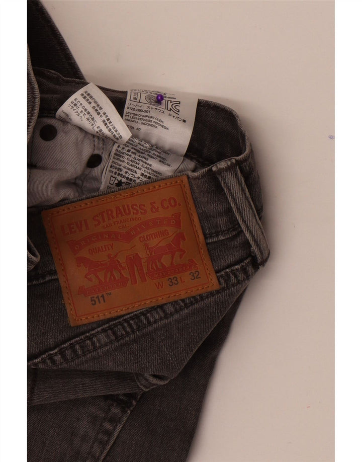 Męskie jeansy Levi's 511 Slim W33 L32 Szara bawełna