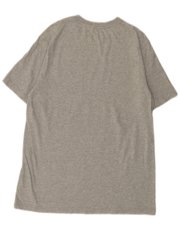 Męski T-shirt Champion z grafiką, duży, szary, z bawełny w plamki