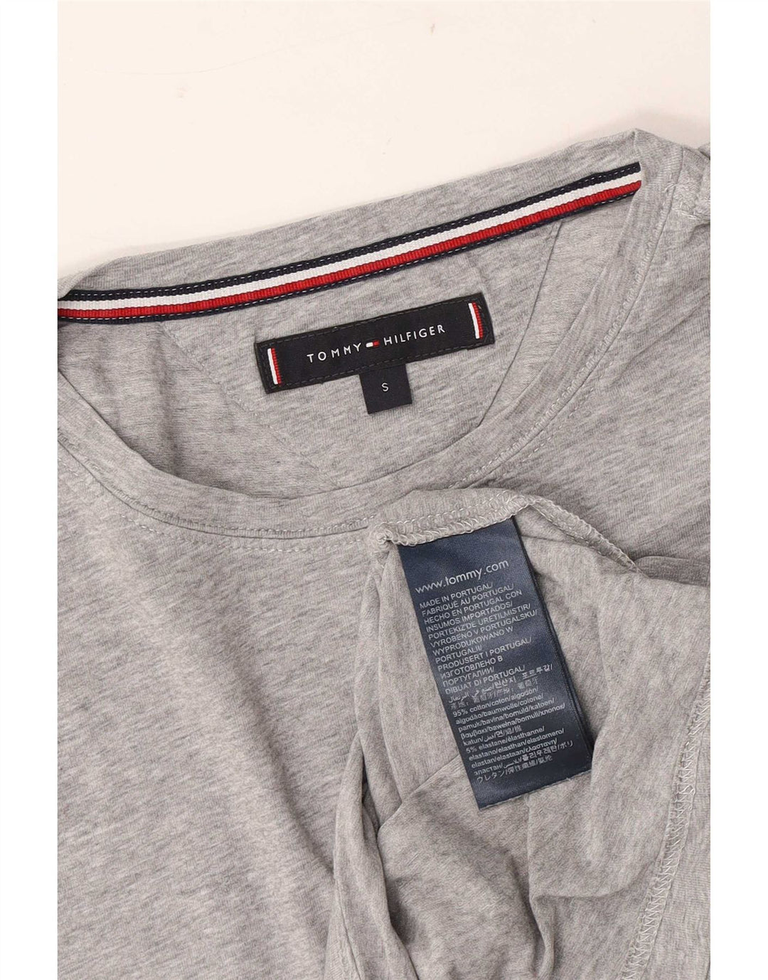 T-shirt męski Tommy Hilfiger, mały, szary, z bawełny w plamki