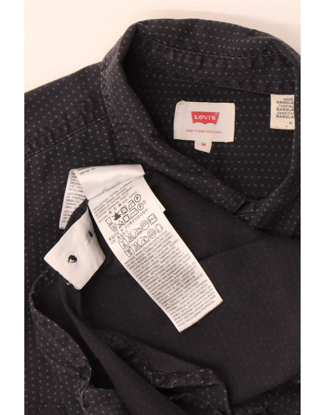 Koszula męska Levi's, średnia, granatowa, bawełniana w cętki