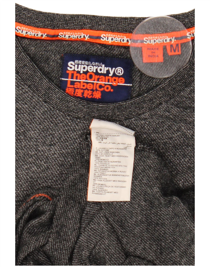 T-shirt męski Superdry Średnio szary, bawełniany nakrapiany