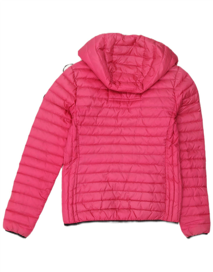 Damska wyściełana kurtka z kapturem Superdry UK 10, mały, różowy nylon