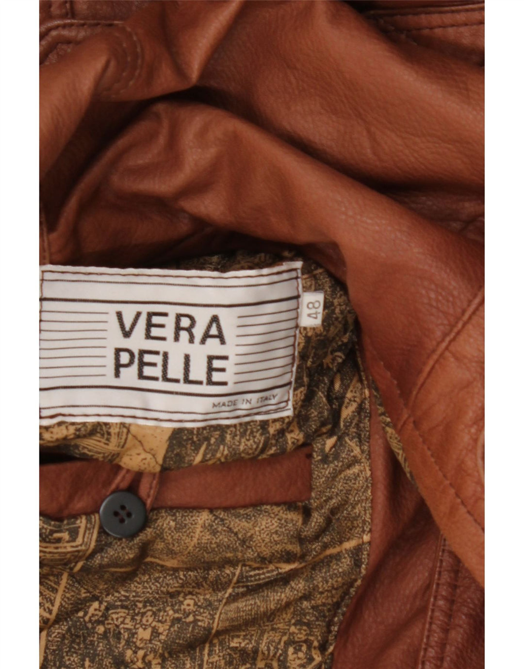 Męski płaszcz skórzany z kapturem w stylu VINTAGE IT 48 Średni brąz, skóra