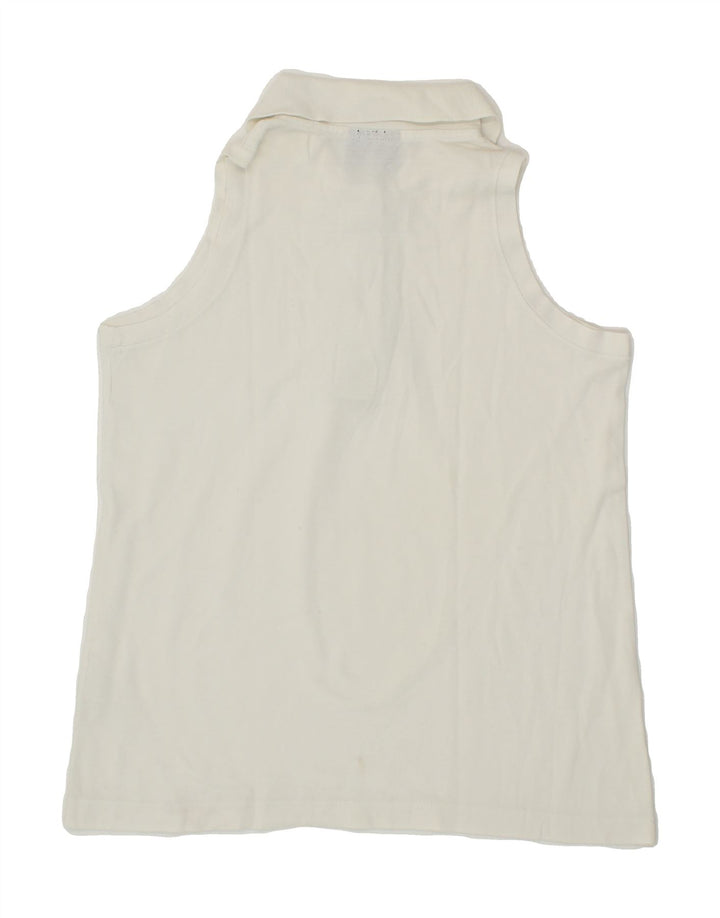 RIFLE Womens Sleeveless Polo Shirt UK 10 Small White Vintage Rifle and Second-Hand Rifle from Messina Hembry 