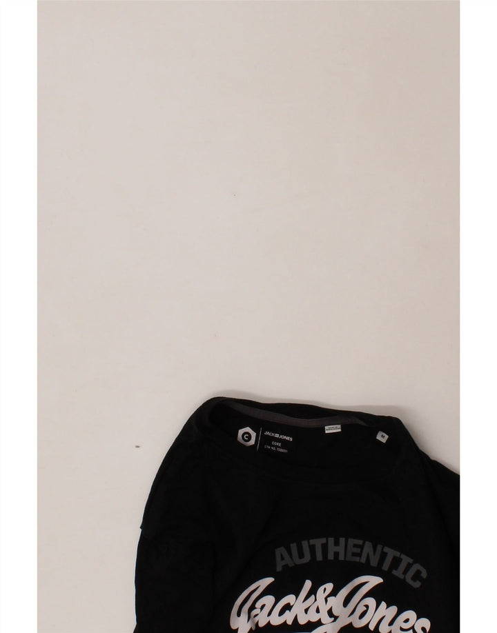 JACK & JONES Mens Graphic T-Shirt Top Medium Black Cotton Vintage Jack & Jones and Second-Hand Jack & Jones from Messina Hembry 