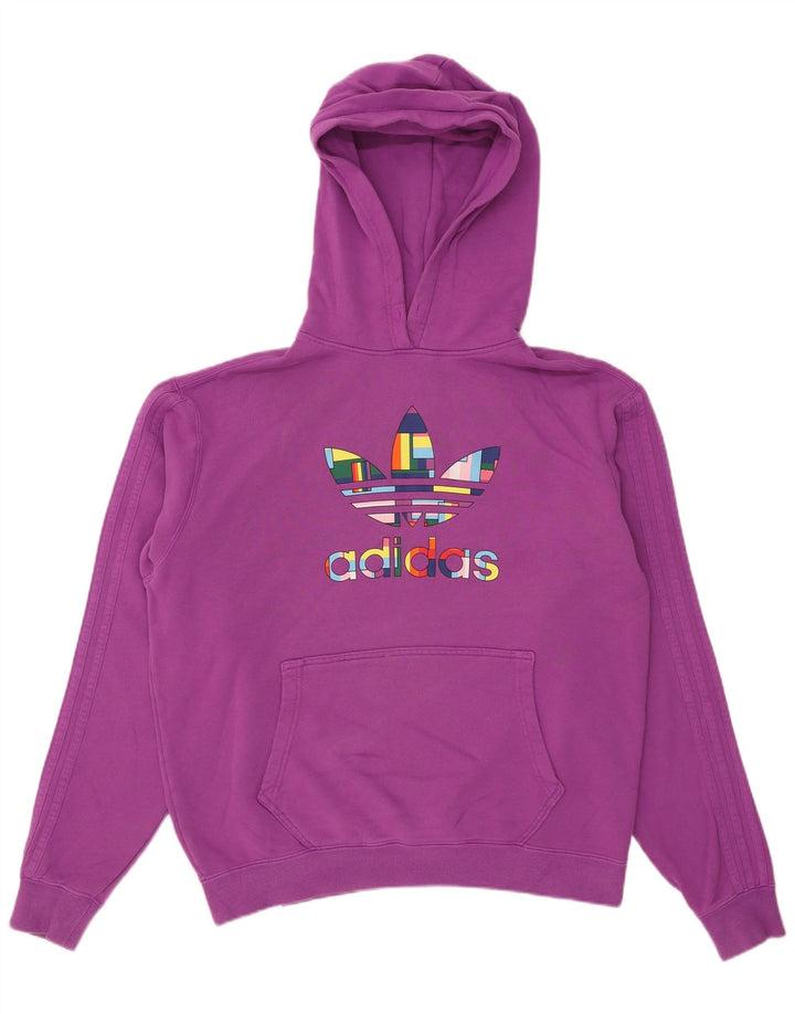 Męska bluza z kapturem Adidas Oversized Graphic, średnia fioletowa bawełna