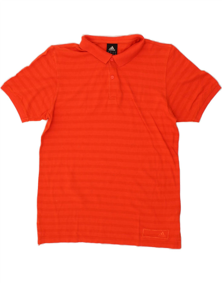 ADIDAS Mens Polo Shirt Medium Red Striped Cotton | Vintage Adidas | Thrift | Second-Hand Adidas | Used Clothing | Messina Hembry 