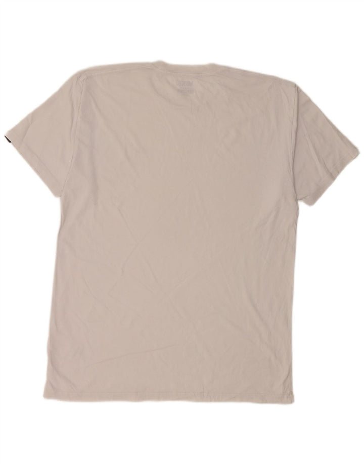 Męski T-shirt VANS o klasycznym kroju, duży, biały, bawełniany