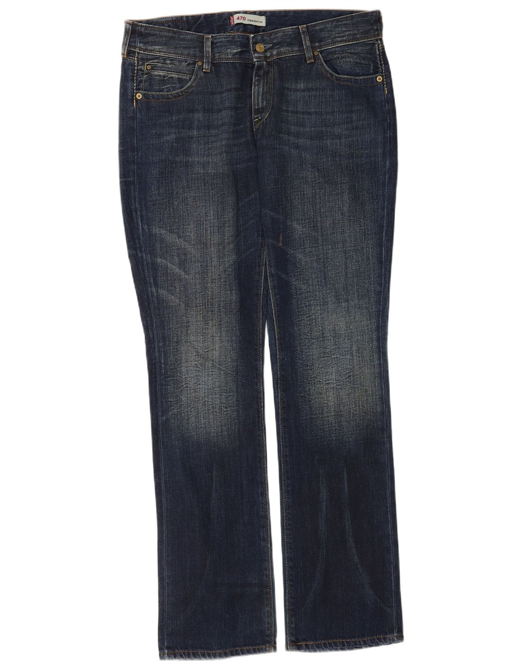 Damskie dżinsy Levi's 470 Straight W33 L34 Granatowa bawełna