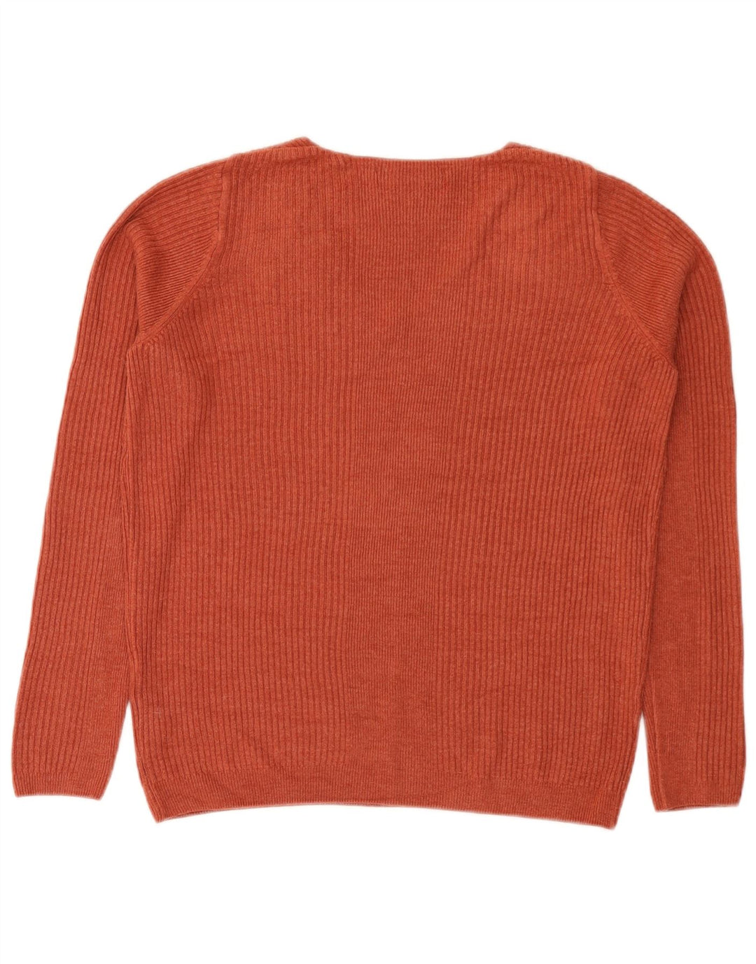 Marks & Spencer Damski sweter z dekoltem w kształcie litery V, UK 12, średni pomarańczowy akryl