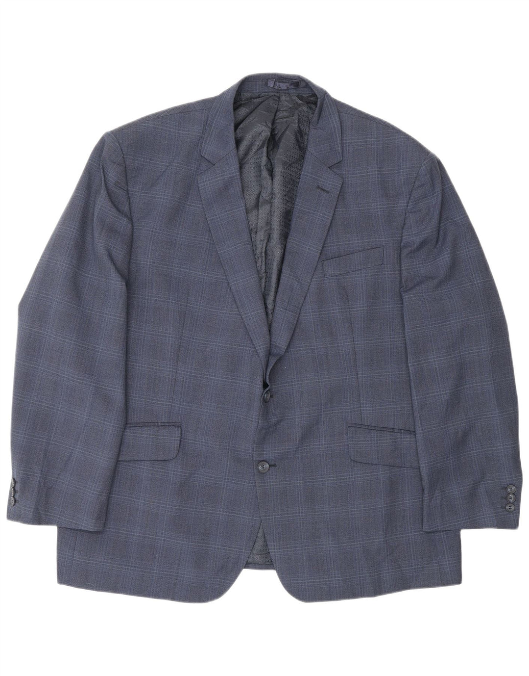 Męska marynarka Pierre Cardin zapinana na 2 guziki UK 50 5XL Granatowa kratka