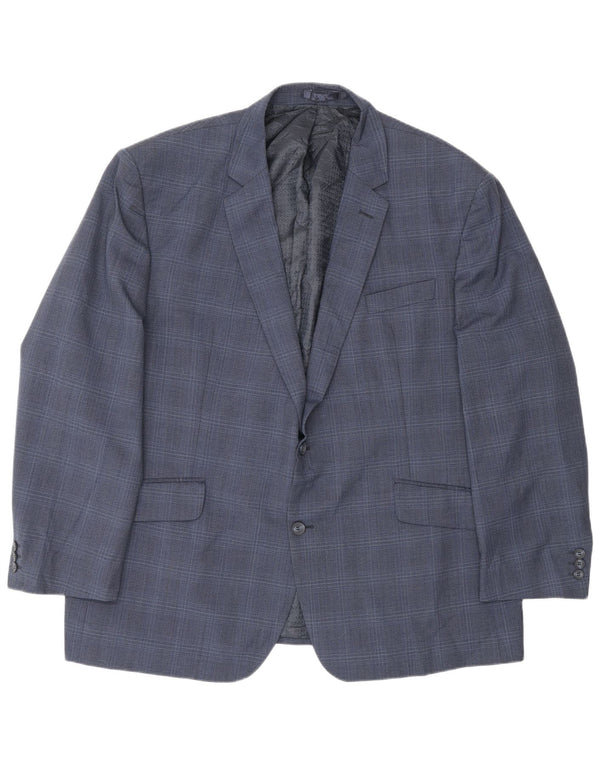 Męska marynarka Pierre Cardin zapinana na 2 guziki UK 50 5XL Granatowa kratka