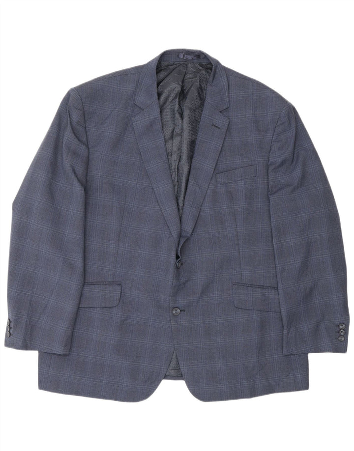 Męska marynarka Pierre Cardin zapinana na 2 guziki UK 50 5XL Granatowa kratka