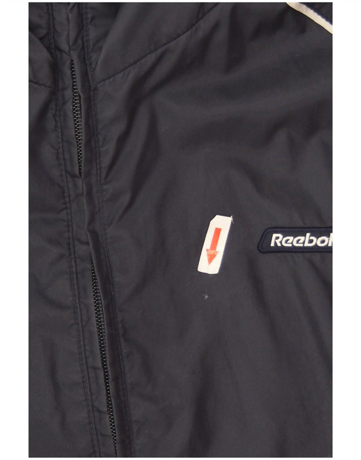 Męska kurtka przeciwdeszczowa Reebok UK 40, duża, granatowa, nylonowa