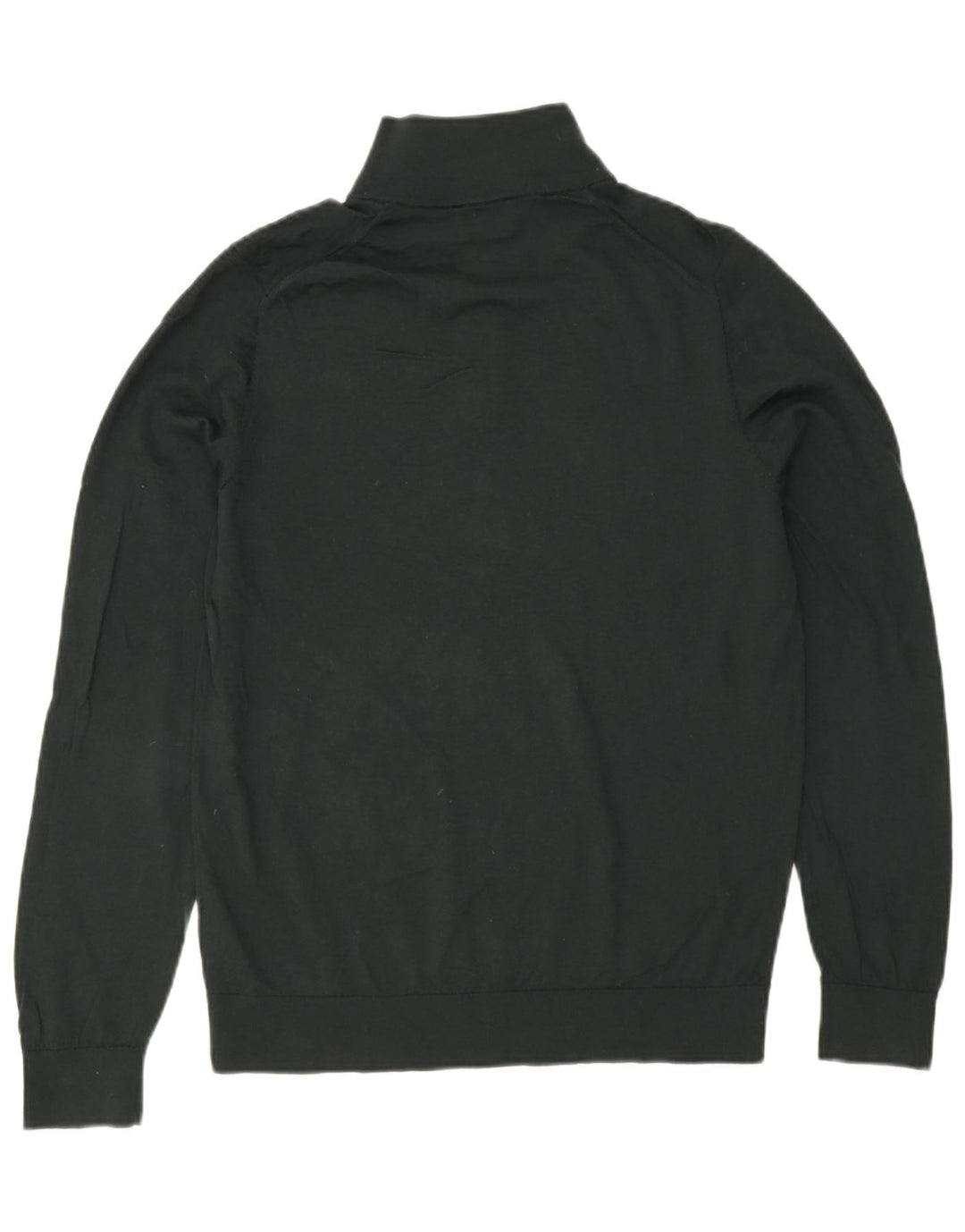 Męski sweter zapinany na zamek Massimo Dutti, duży, zielony, wełna merynosów