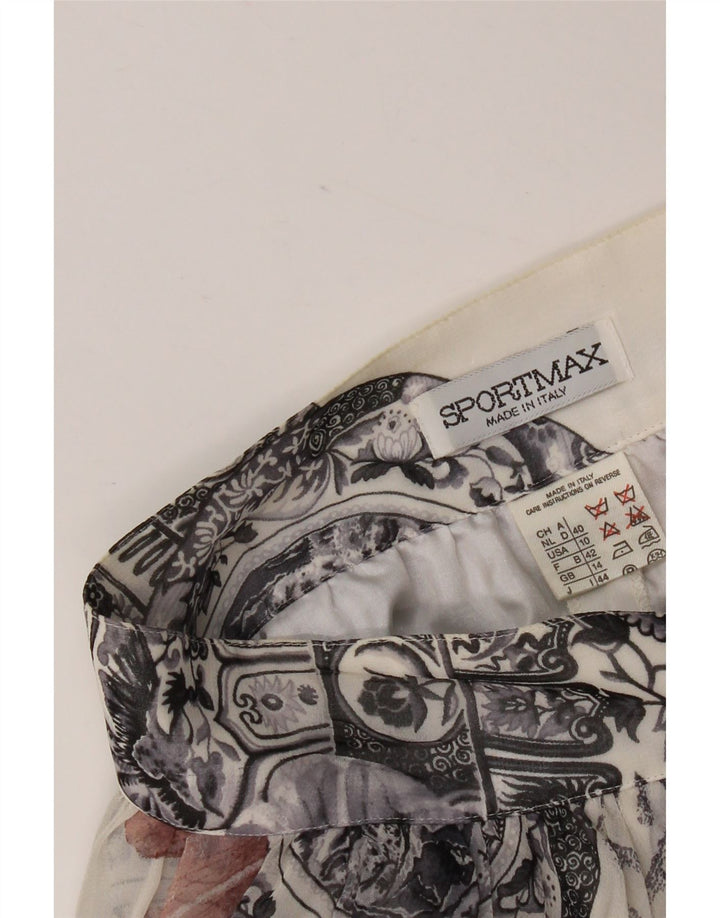Sportmax Damska spódnica Mini Flared z abstrakcyjnym wzorem UK 14 Medium W28 White