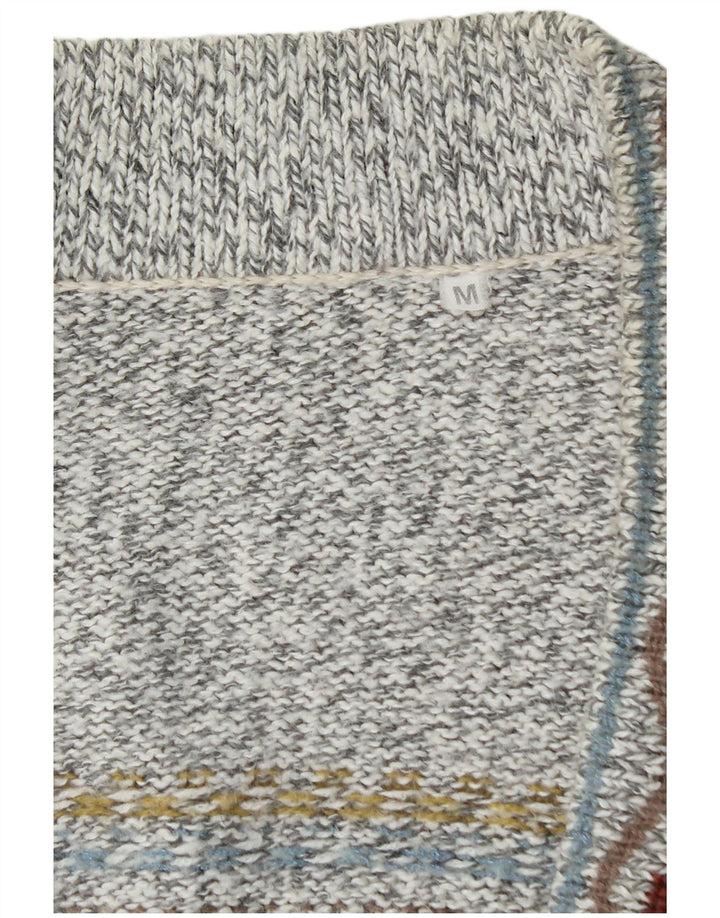 Męski sweter rozpinany VINTAGE średnio szary Fair Isle