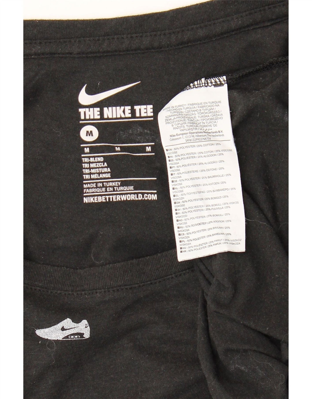 NIKE Womens Graphic T-Shirt Top UK 14 Medium Black Polyester Vintage Nike and Second-Hand Nike from Messina Hembry 