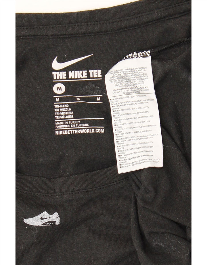NIKE Womens Graphic T-Shirt Top UK 14 Medium Black Polyester Vintage Nike and Second-Hand Nike from Messina Hembry 