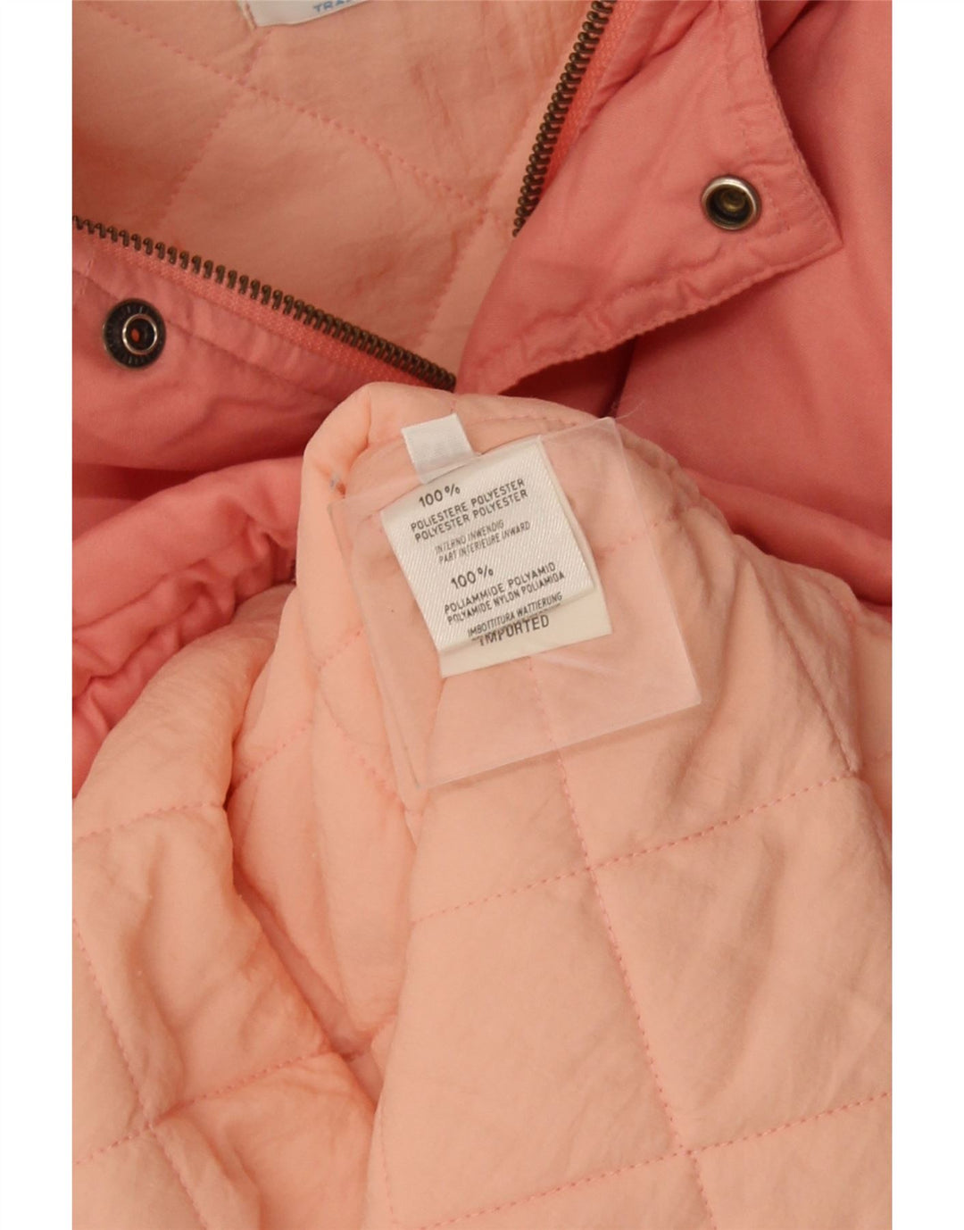 Damska ocieplana kurtka z kapturem Benetton UK 18 XL, różowy poliester