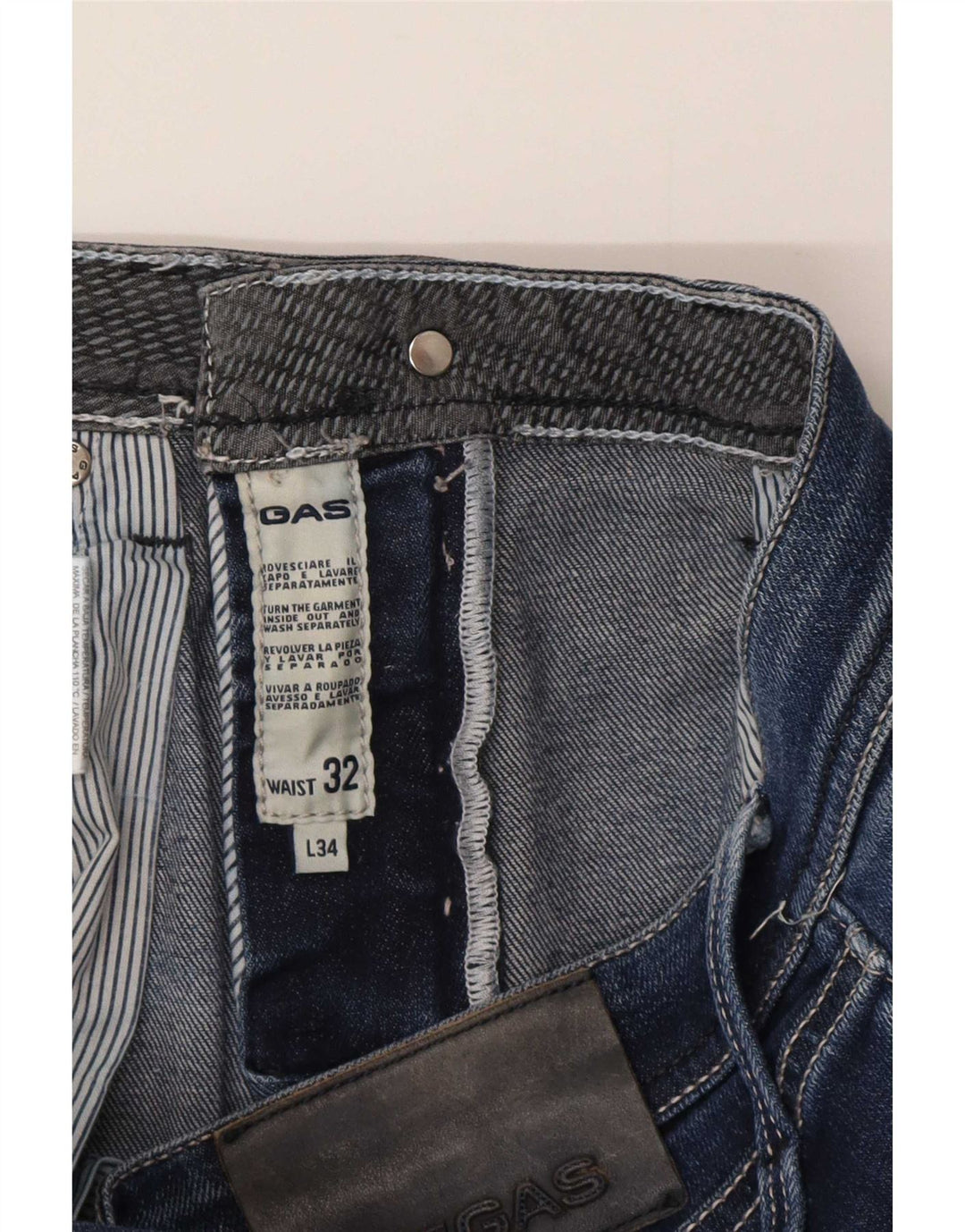 Męskie jeansy Gas Albert Slim W32 L34 Niebieskie bawełniane