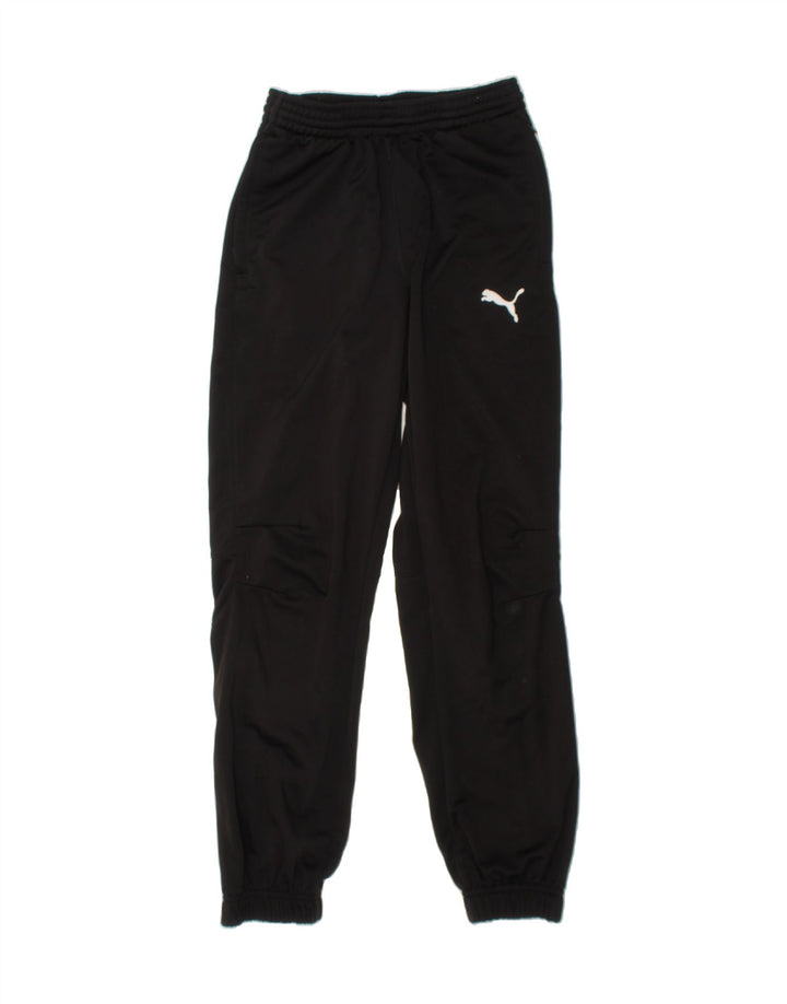 PUMA Boys Tracksuit Trousers Joggers 11-12 Years  Black Polyester Vintage Puma and Second-Hand Puma from Messina Hembry 