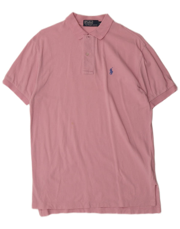 POLO RALPH LAUREN Mens Polo Shirt Small Pink Cotton