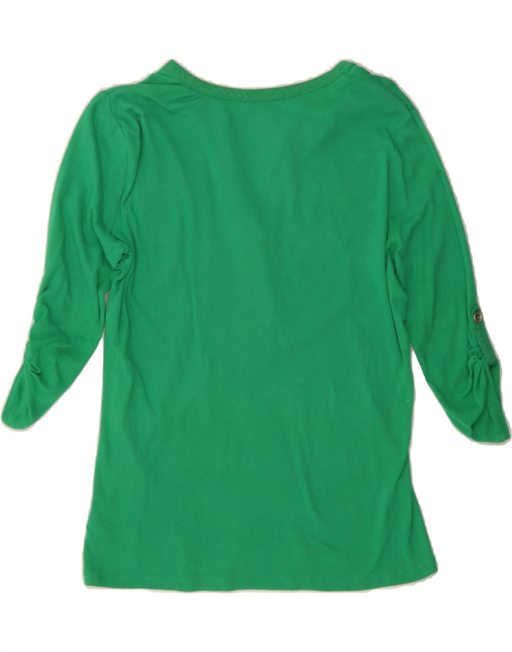RALPH LAUREN Womens Blouse Top UK 14 Medium Green Cotton Vintage Ralph Lauren and Second-Hand Ralph Lauren from Messina Hembry 