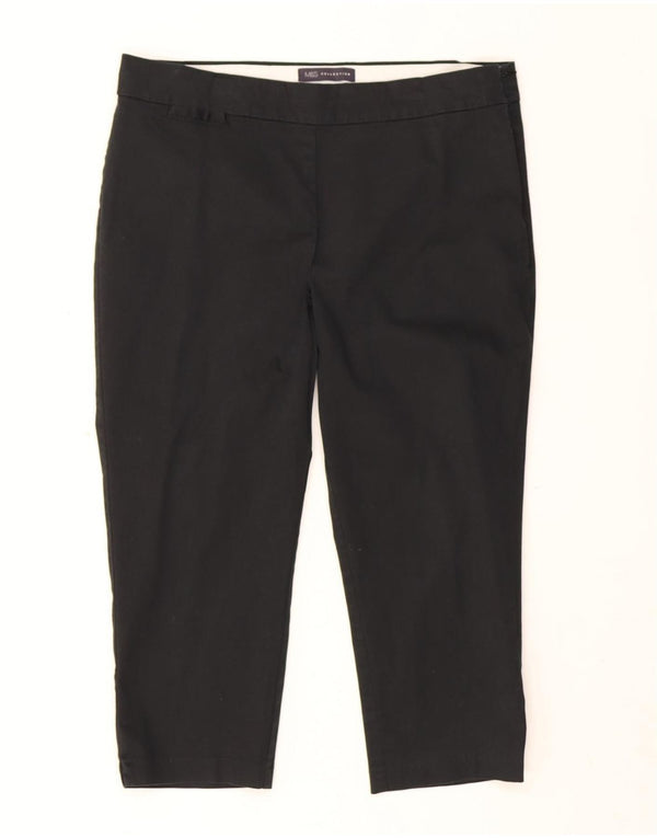 Marks & Spencer Womens Straight Capri Trousers UK 14 Large W34 L20 Black
