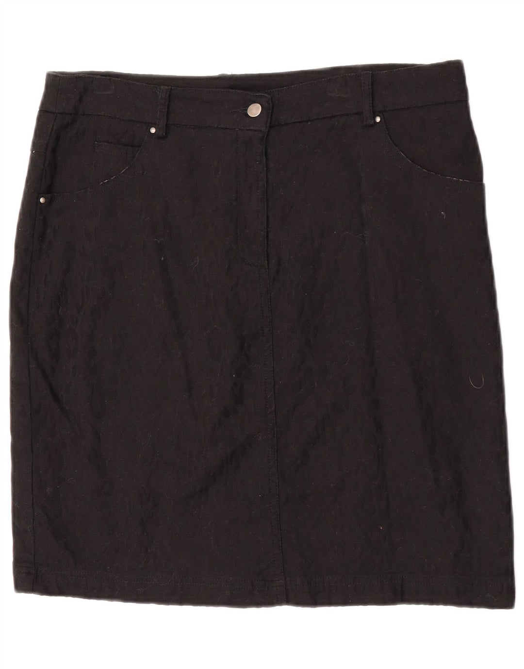 Prosta spódnica damska Laura Ashley UK 12 Medium W34 Czarna bawełna