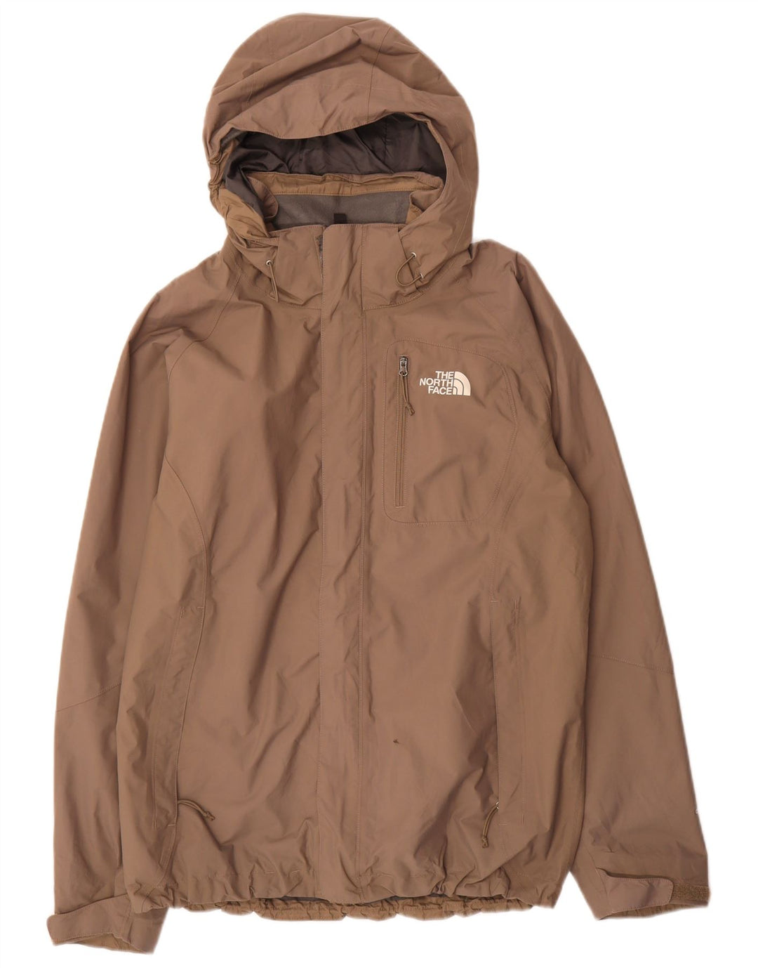 Męska kurtka przeciwdeszczowa z kapturem The North Face UK 38, średni beż, nylon